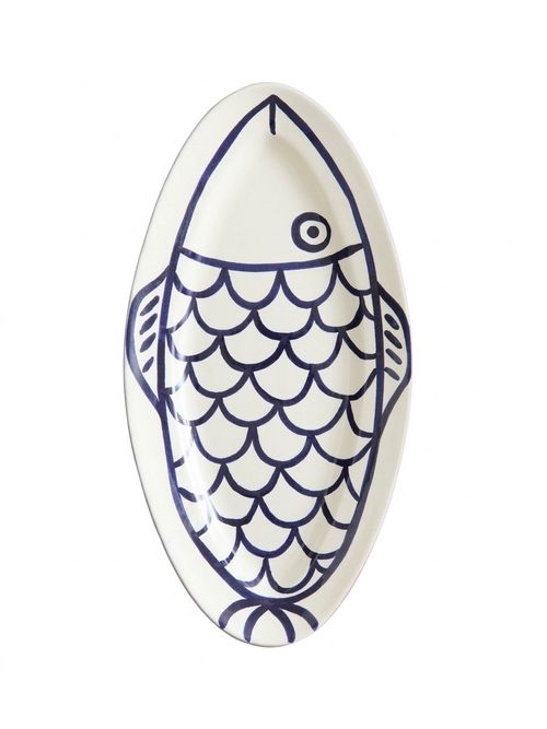 Hand-painted terracotta serving plate