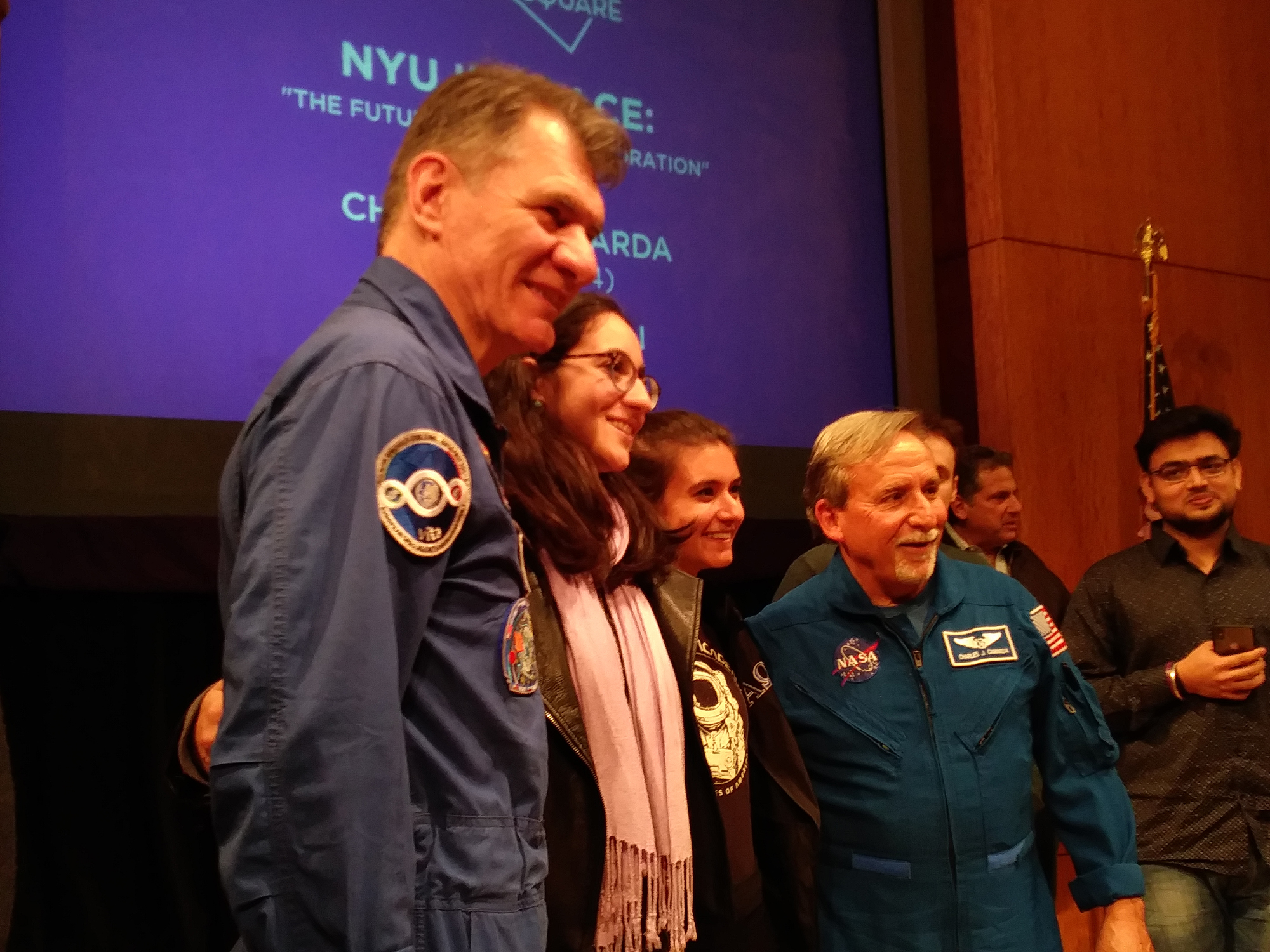 Charles Camarda and Paolo Nespoli and NYU Tandon students