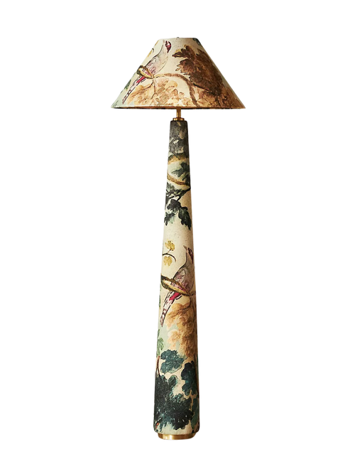 Lulu Printed Fabric Upholstered Empire Floor Lamp