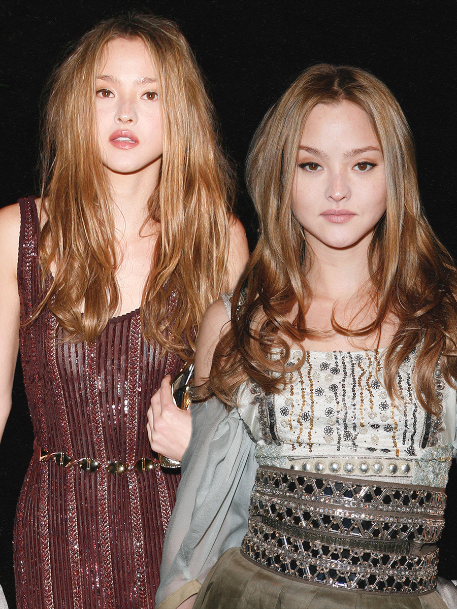 Devon Aoki wearing a matte face with rosy brown glossy, neutral lips
