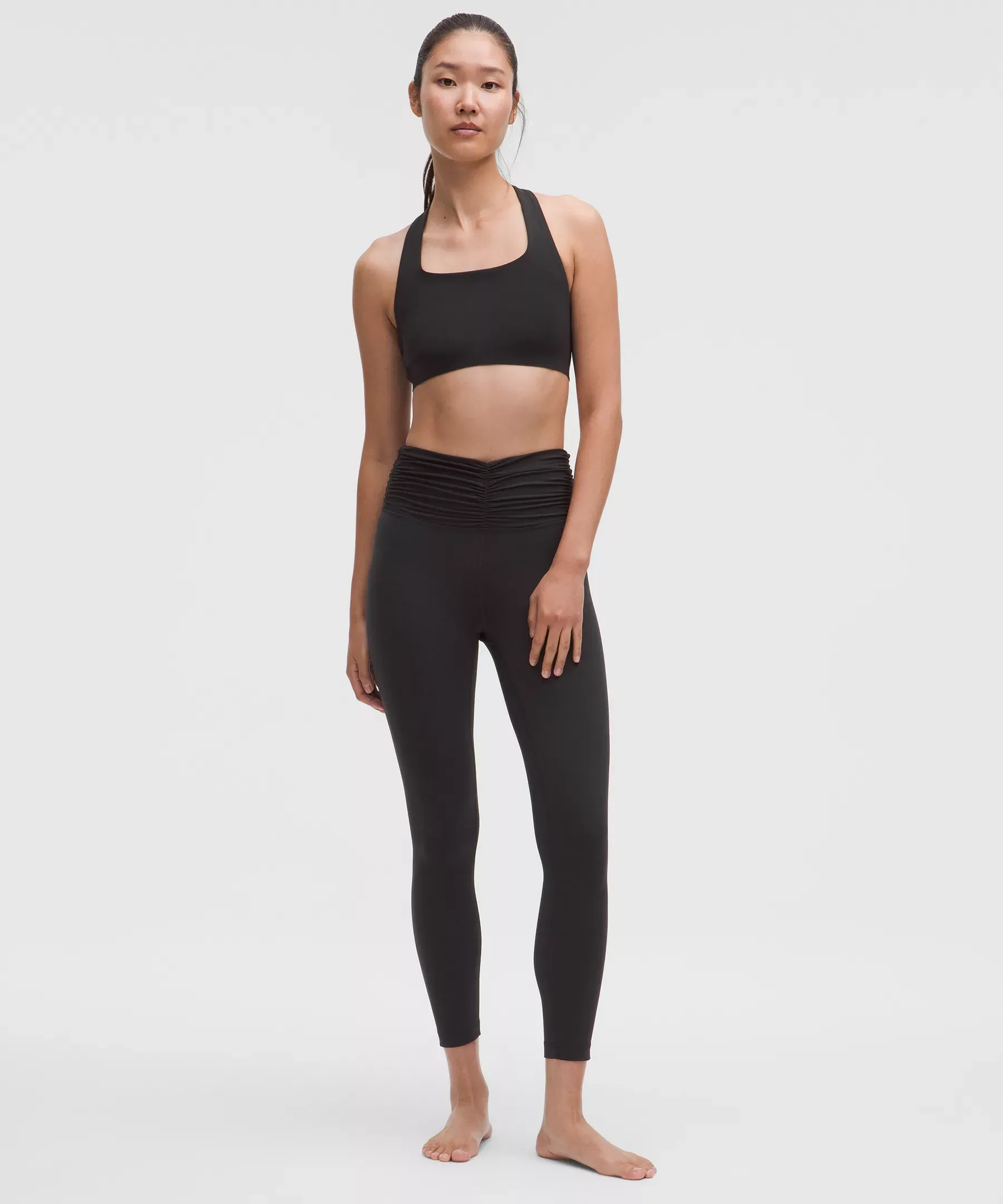 All It Takes Ruched-Waist Tight 25" - Black - 6