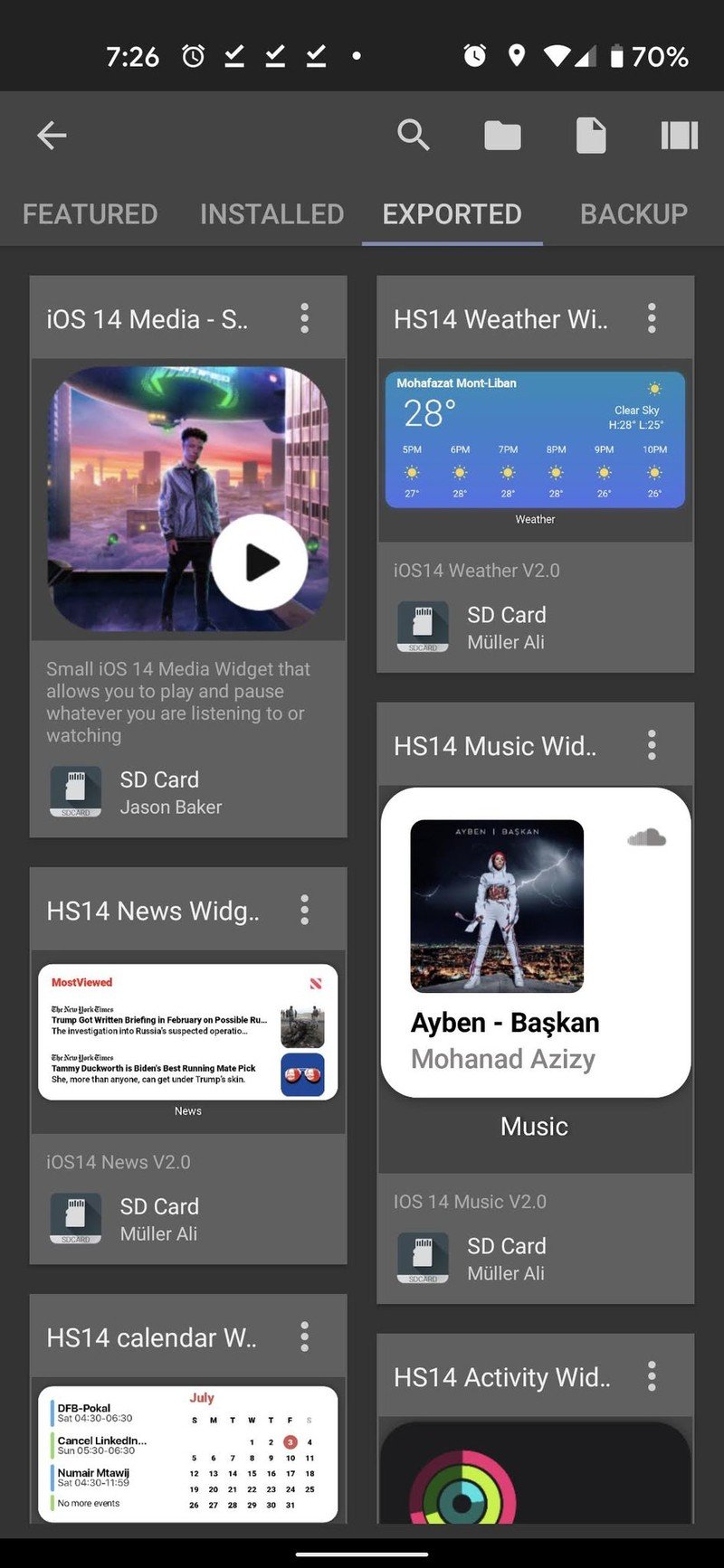 Loading a KWGT Preset From Downloads