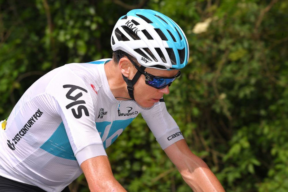 Chris Froome in action during stage 18