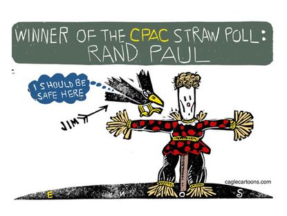 Political cartoon CPAC Rand Paul straw poll