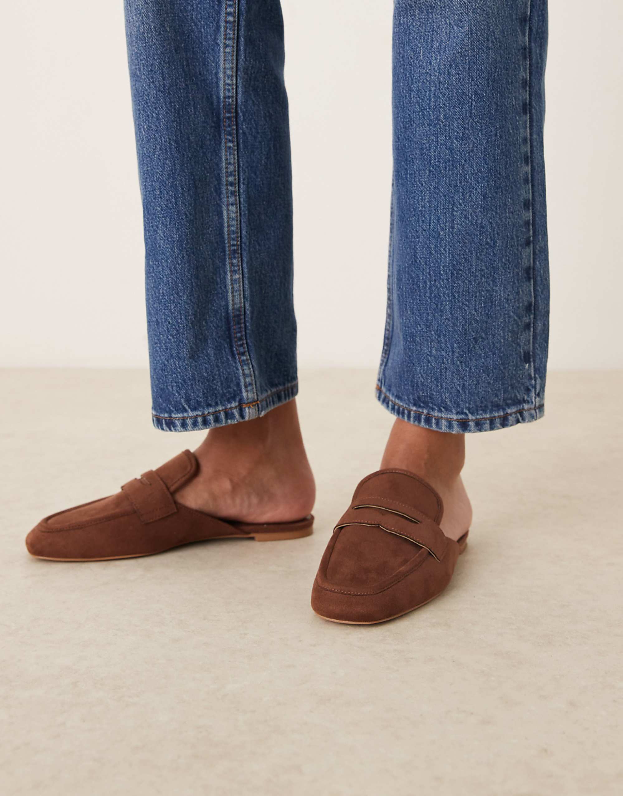 Asos Design Magnet Loafer Mules in Tan Suedette