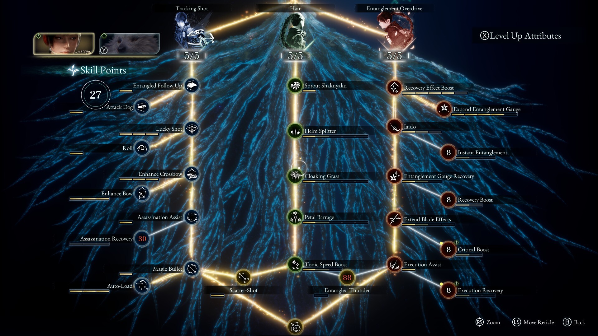 Part of Beast of Reincarnation's skill tree
