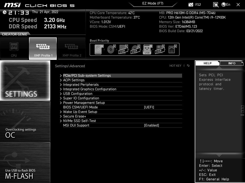 MSI Pro H610M-G DDR4