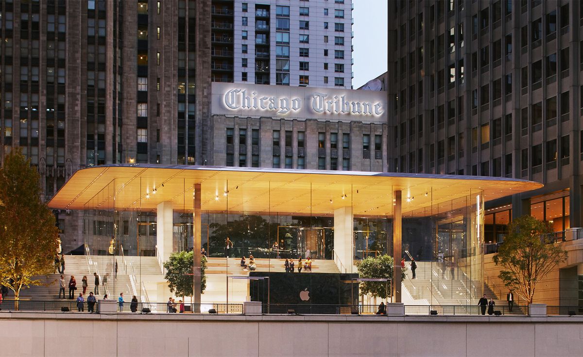 Apple's new flagship store an understated gem on the Chicago River