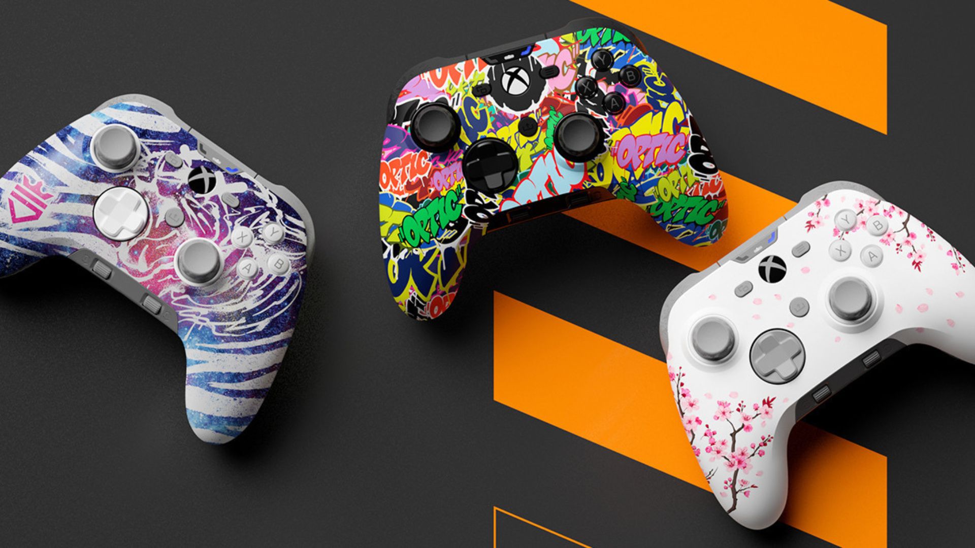 Three custom colorways of the new Scuf Valor Pro Wireless