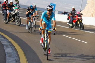 Fabio Aru (Astana) goes after Chaves on the final climb