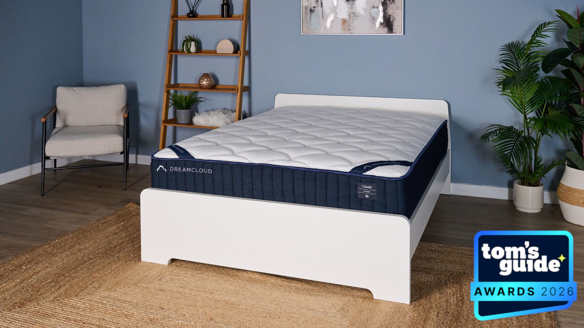 The DreamCloud Classic Hybrid mattress with a TG Awards 2026 badge