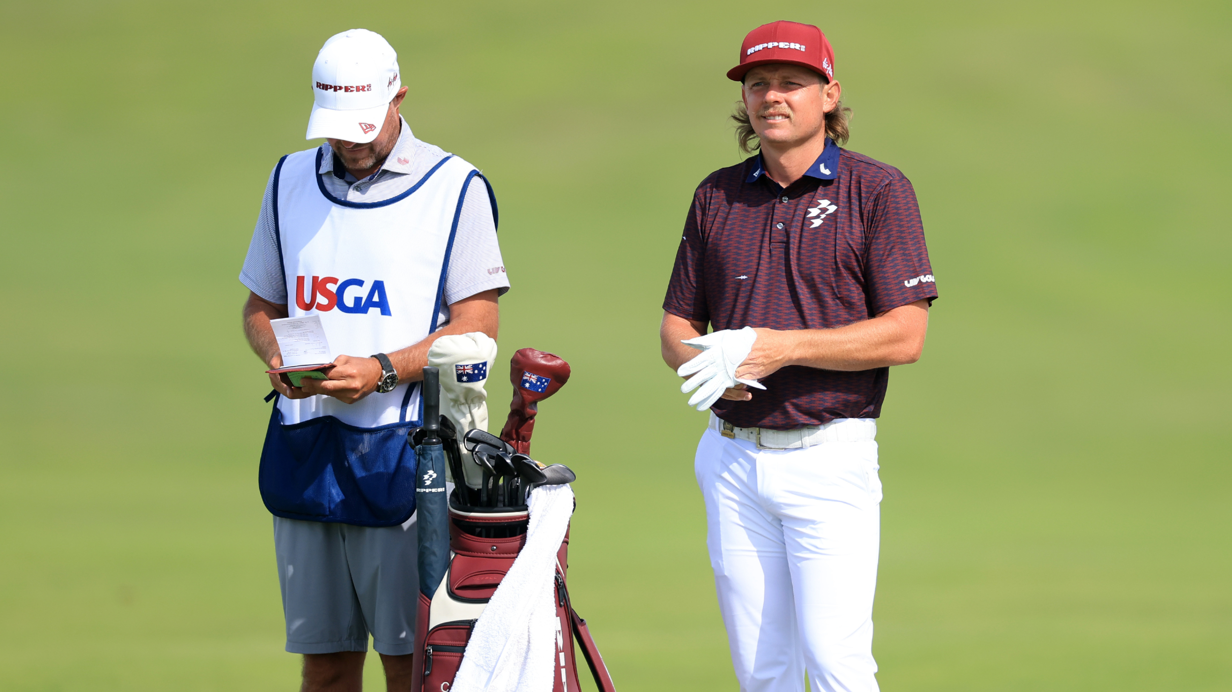 Cameron Smith and his caddie at the US Open
