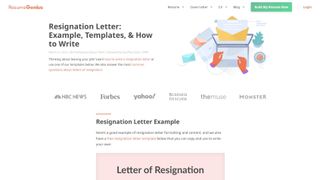 ResumeGenius Resignation Letter Examples