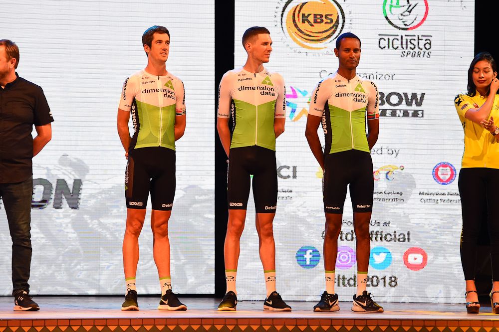 Dimension Data riders at the Langkawi team presentation