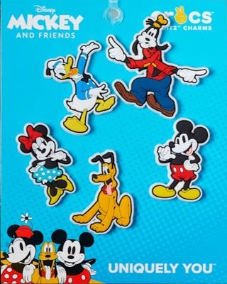 A set of Jibbitz for Crocs featuring Mickey Mouse and Friends