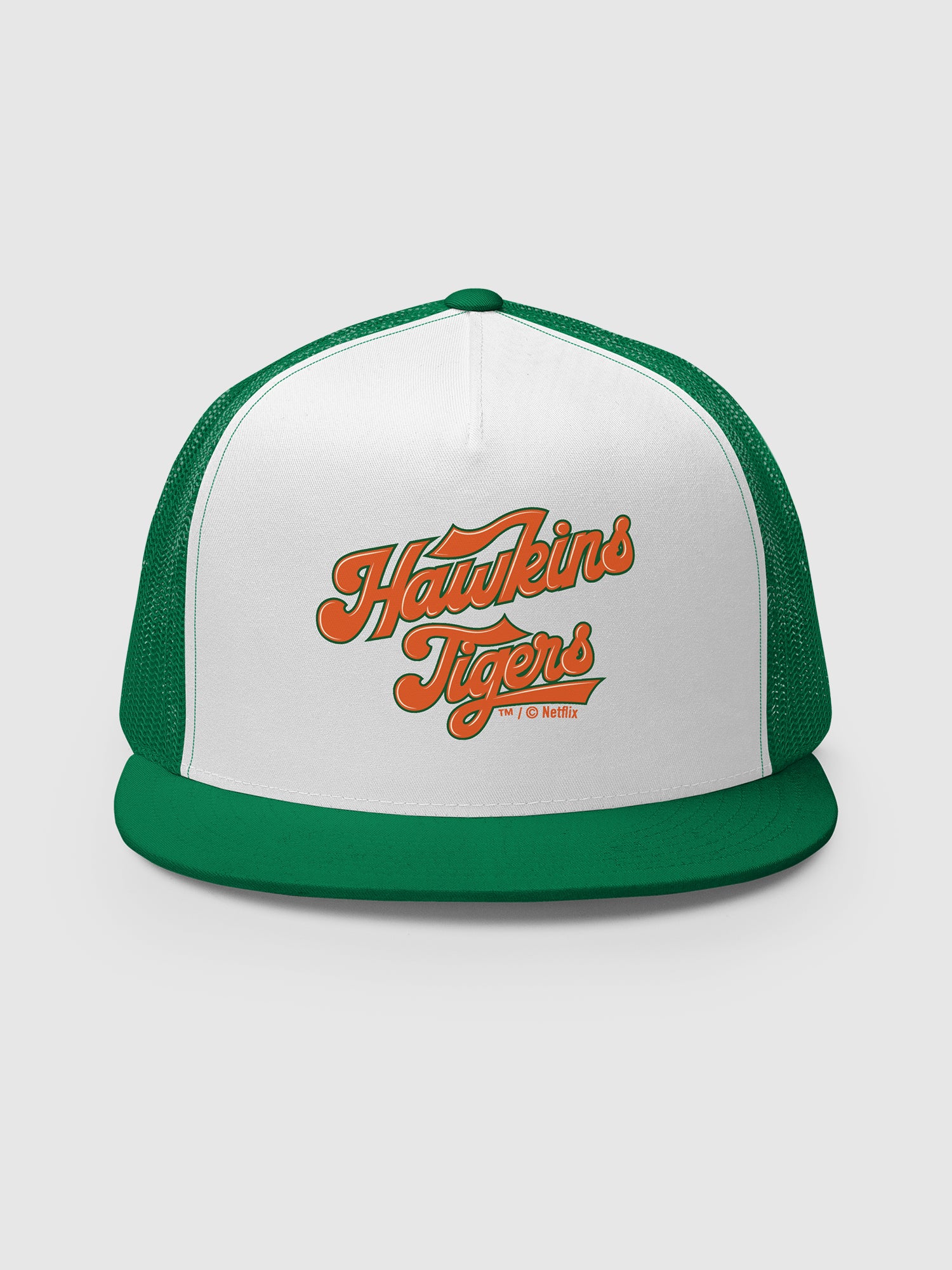 Stranger Things Trucker Hat Hawkins Tigers- Kelly/ White/ Kelly / One Size Fits Most
