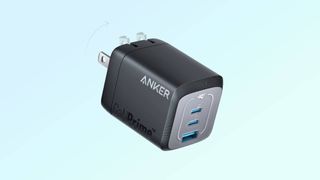 Anker Prime wall charger on a light blue background