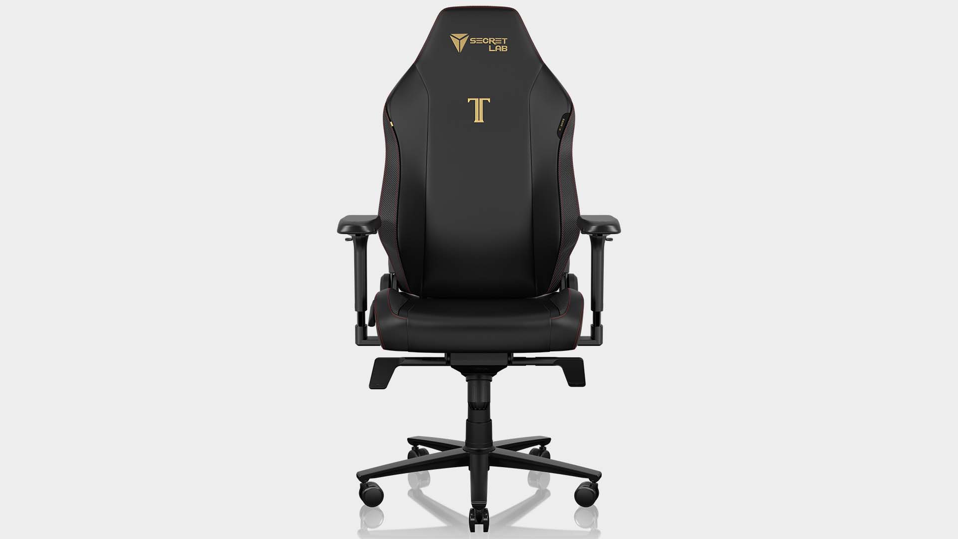 Secretlab Titan Evo 2022 gaming chair on a grey background at various 360° angles.