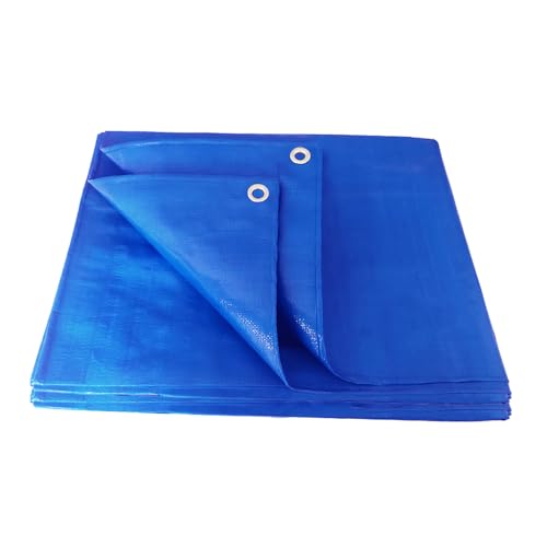 Ansio Tarpaulin 3m X 4m Water-Resistant Tarp Large Camping Cover Sheet &amp;ndash; Multipurpose Groundsheet With Uv Protection, Weatherproof &amp;amp; Frost-Resistant &amp;ndash; Reinforced Eyelets - Blue