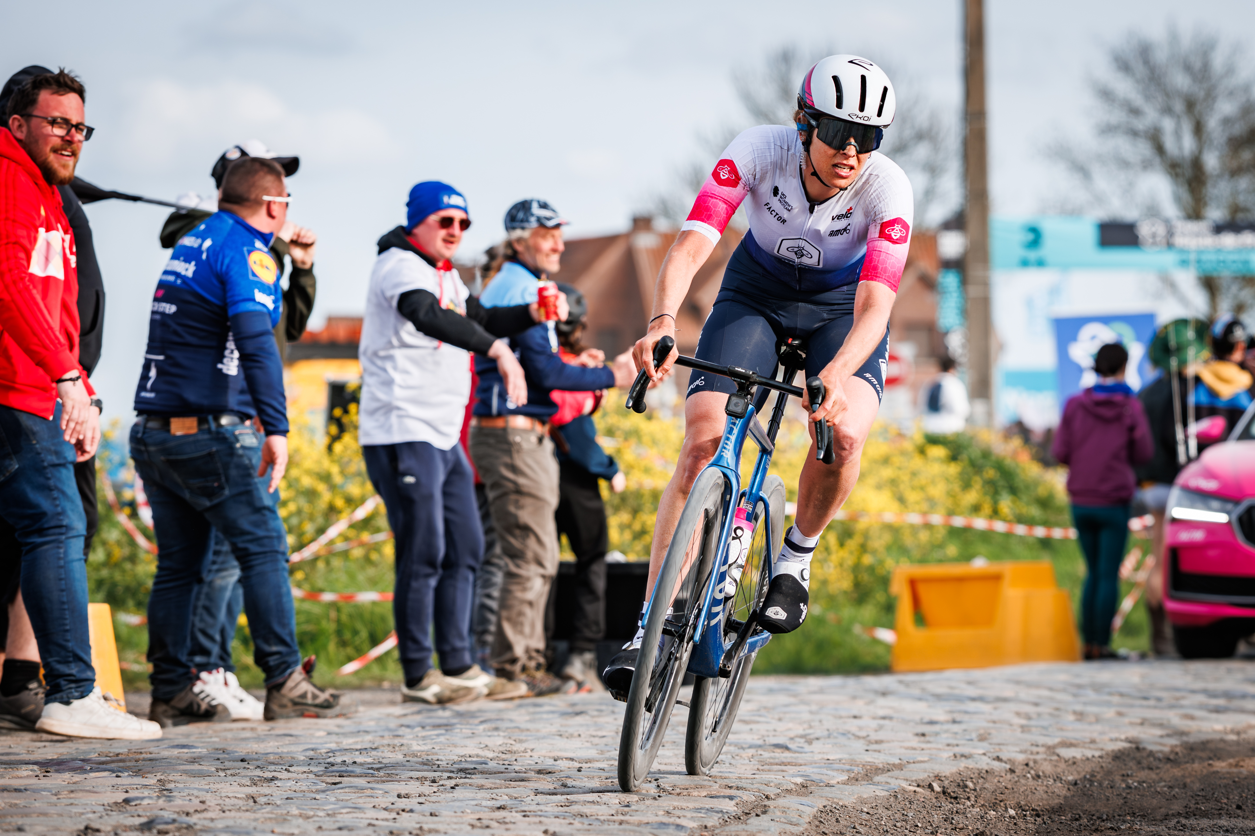 Alison Avoine competing at Paris-Roubaix