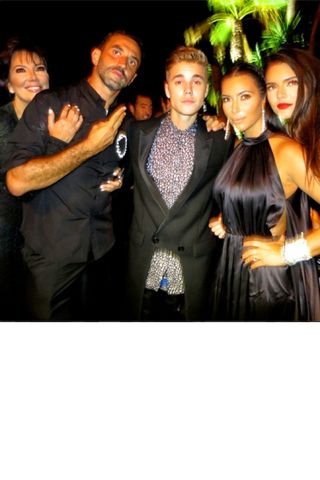 Justin Bieber, Kendall Jenner, Kim Kardashian and Kris Jenner at Riccardo Tisci's birthday party