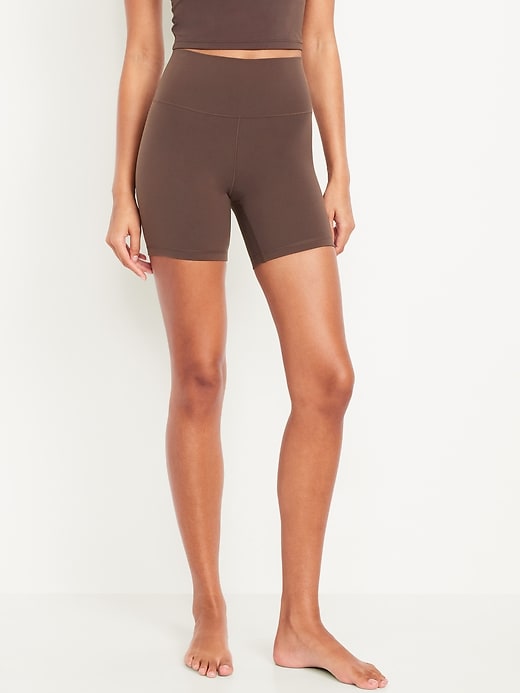 High-Waisted Studiosmooth Biker Shorts -- 6-Inch Inseam