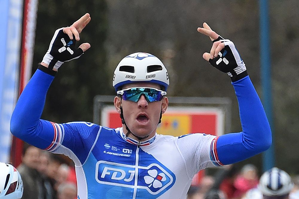 Arnaud D&eacute;mare (FDJ) wins the opening stage
