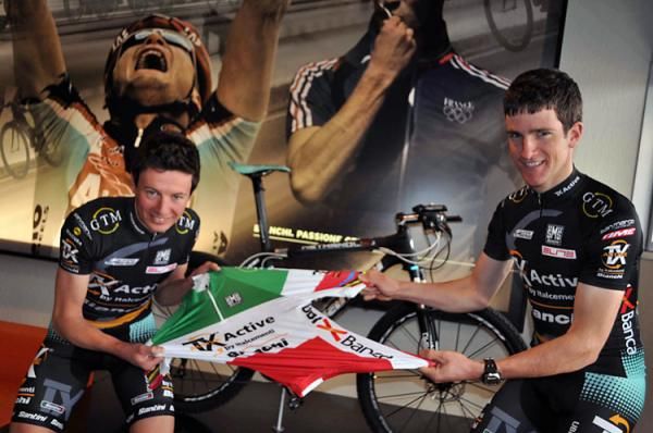 Tony Longo and Gerard Kerschbaumer of the Team TX Active Bianchi Team
