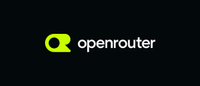 The OpenRouter logo in lime green and white on a black background