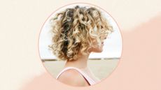 An image of a woman with blonde curly hair to illustrated how bleaching curly hair can look