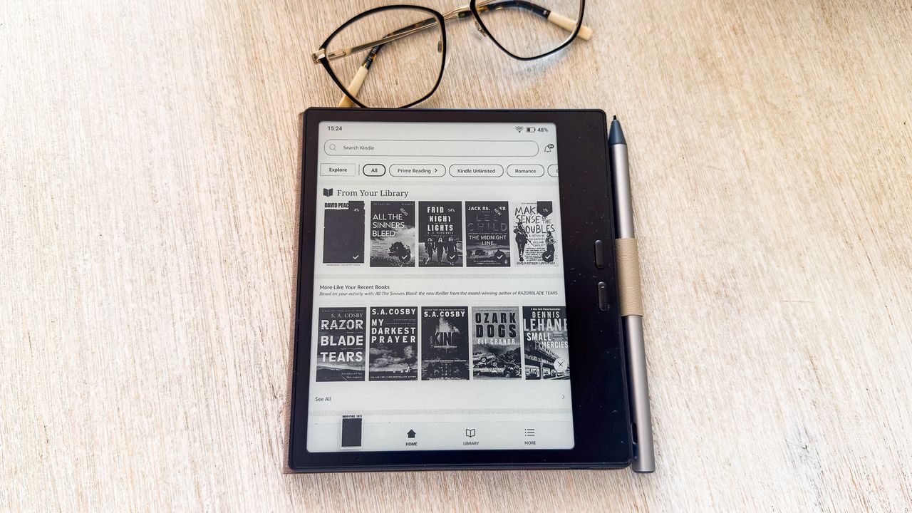 The Kindle app on the Boox Go 7