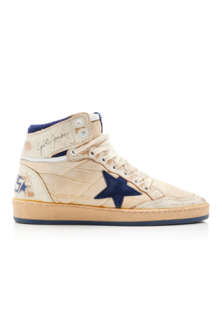 Best Chunky Sneakers | Golden Goose Sky Star Leather, Nylon High-Top Sneakers