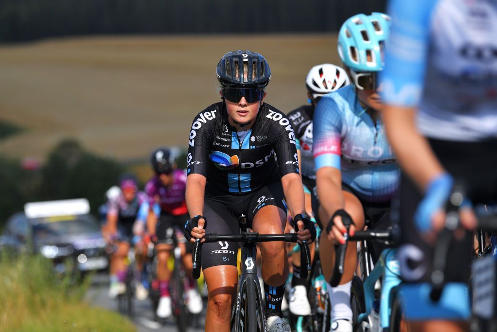 SARPSBORG NORWAY AUGUST 12 Wilma Olausson of Sweden and Team DSM Women during the 7th Ladies Tour Of Norway 2021 Stage 1 a 1415km stage from Halden to Sarpsborg LTourOfNorway LTON21 UCIWWT on August 12 2021 in Sarpsborg Norway Photo by Luc ClaessenGetty Images