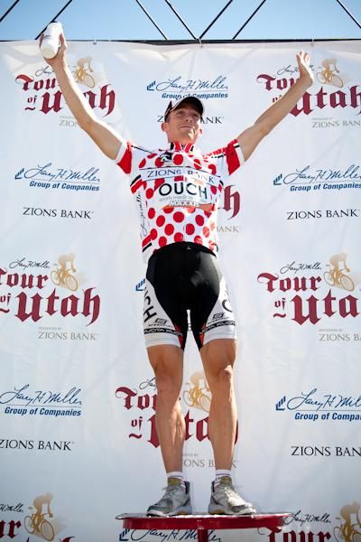 Brad White (OUCH-Maxxis) gets the KOM jersey for the day.