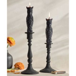 Black owl candles