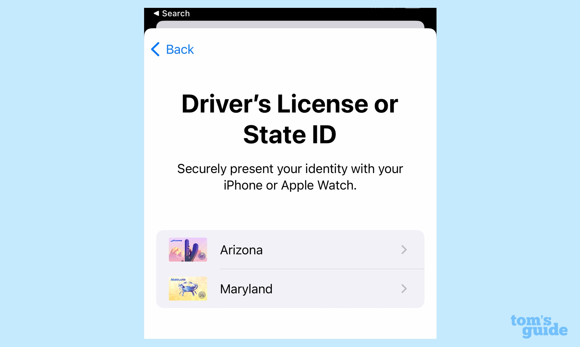 Cărți de identitate digitale stocate în iOS16