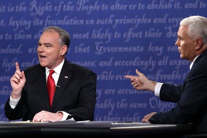 Tim Kaine and Mike Pence discuss family foundations
