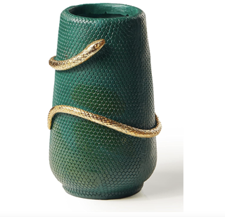 Emerald green vase with gold snake from Amazon.