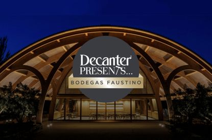 Boedgas Faustino winery, with 'Decanter Presents Bodegas Faustino' written on it