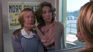 Betty Buckley with Sissy Spacek in Carrie. Buckley originated the role of Grizabella in Cats.
