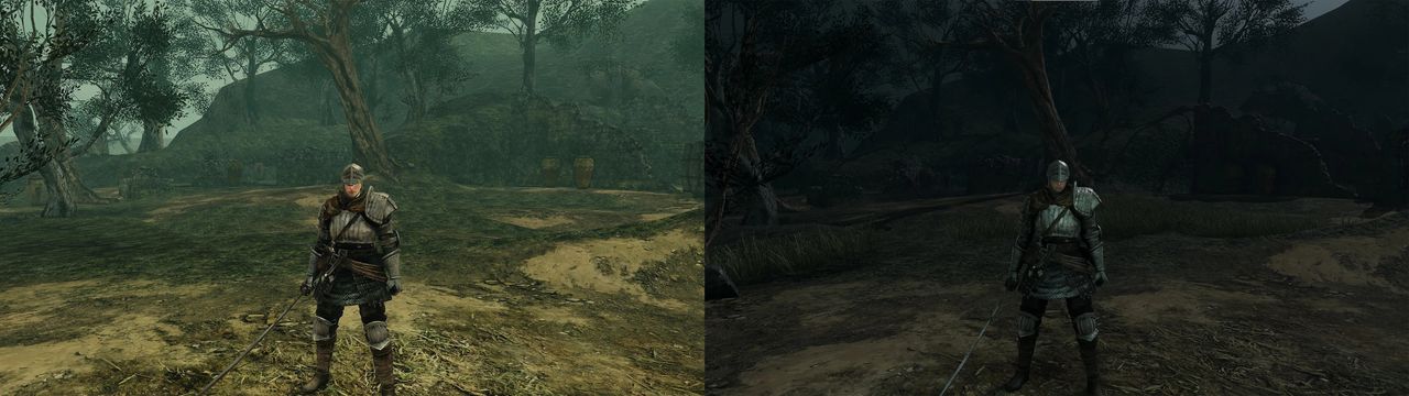 Screenshots of the DS2LightEngine mod in action.