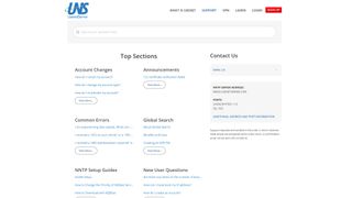 UsenetServer's online support homepage