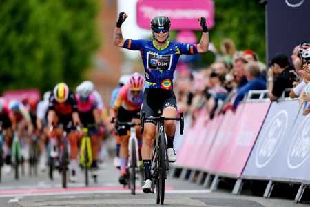 Lorena Wiebes (DSM) takes stage two victory in the 2022 Ride London Classique in Epping, Essex