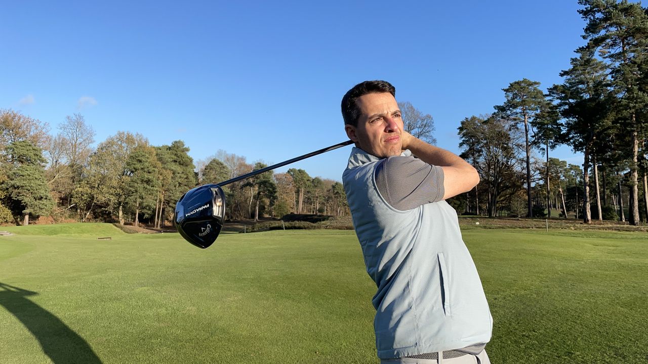 Golfer swings the Callaway Paradym driver