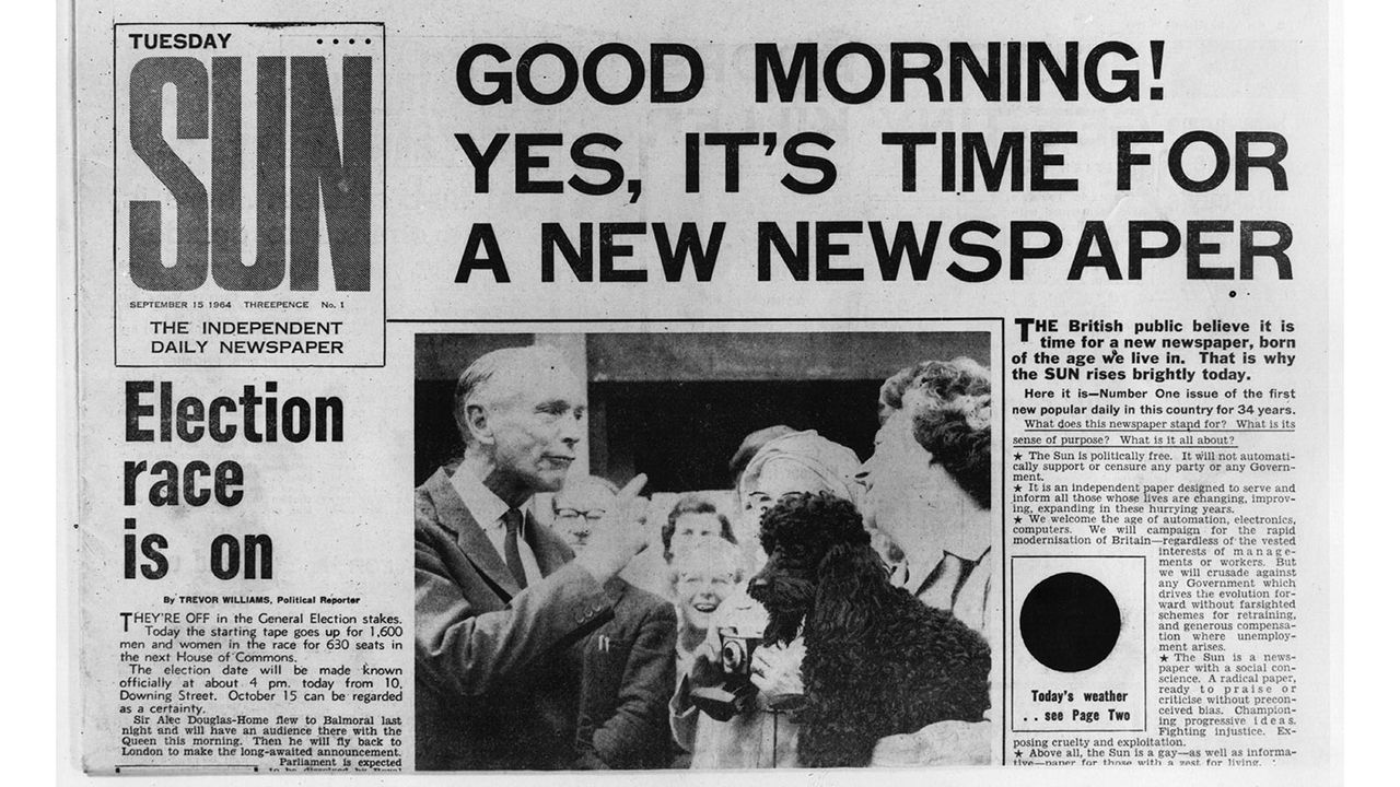 First edition of The Sun newspaper © Central Press/Getty Images