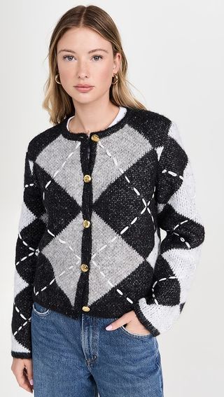 English Factory Argyle Cardigan