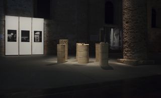 Large, cylindrical structures made out of sand-coloured disks