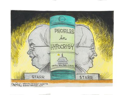 Political Cartoon U.S. Kenneth Starr Trump impeachment Clinton hypocrisy
