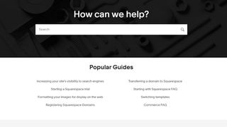 Squarespace's online help webpage