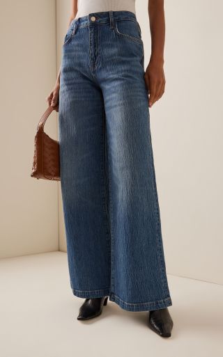 Miss Fonda hoch taillierte Jeans mit weitem Bein